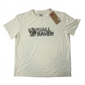 Fjällräven Lush Logo Off-White Shirt Womens Large Tee NWT